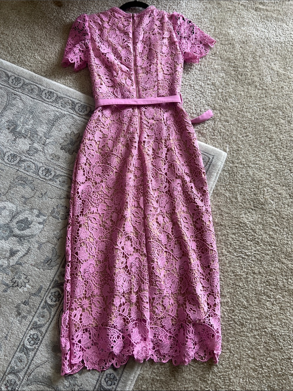 SP Style Pink Lace Button-Front Dress with Belt - Picture 9 of 12
